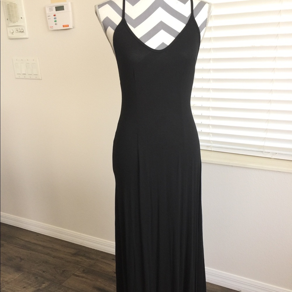 Black T-Back Maxi Dress