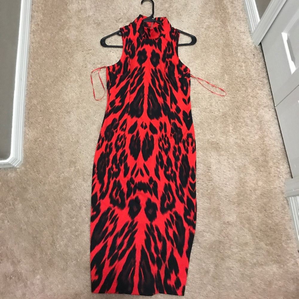 Red and black dress