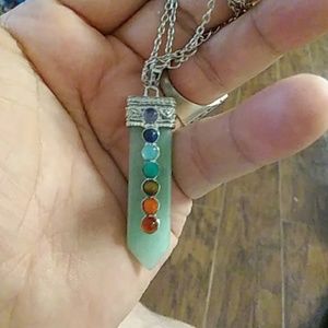 New green adventuring chakra necklace