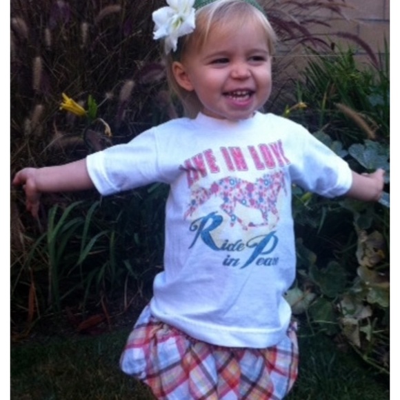 Live in Love Ride In Peace  White Toddler Tee - Picture 1 of 2