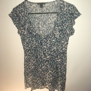 Blue Leopard Banana Republic Top