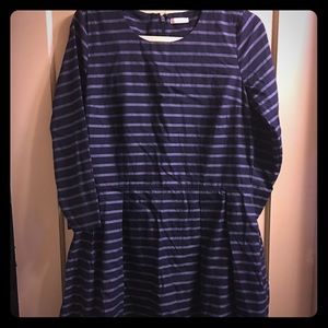 Striped navy dress