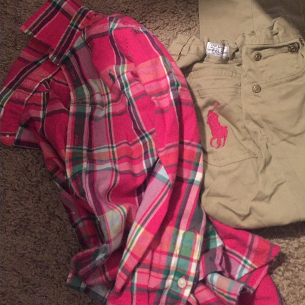 Raulph Lauren Longsleeve Button-up &a Pants