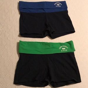 😍TWO Abercrombie & Fitch YOGA shorts NWOT