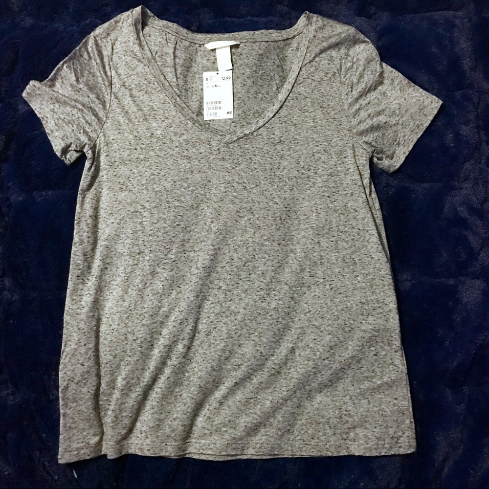 H&M Grey Jersey Basic T-Shirt
