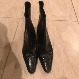 Textured black booties