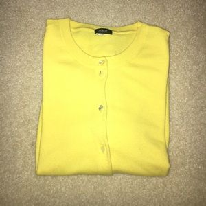 Yellow J. Crew Cotton Jackie Cardigan