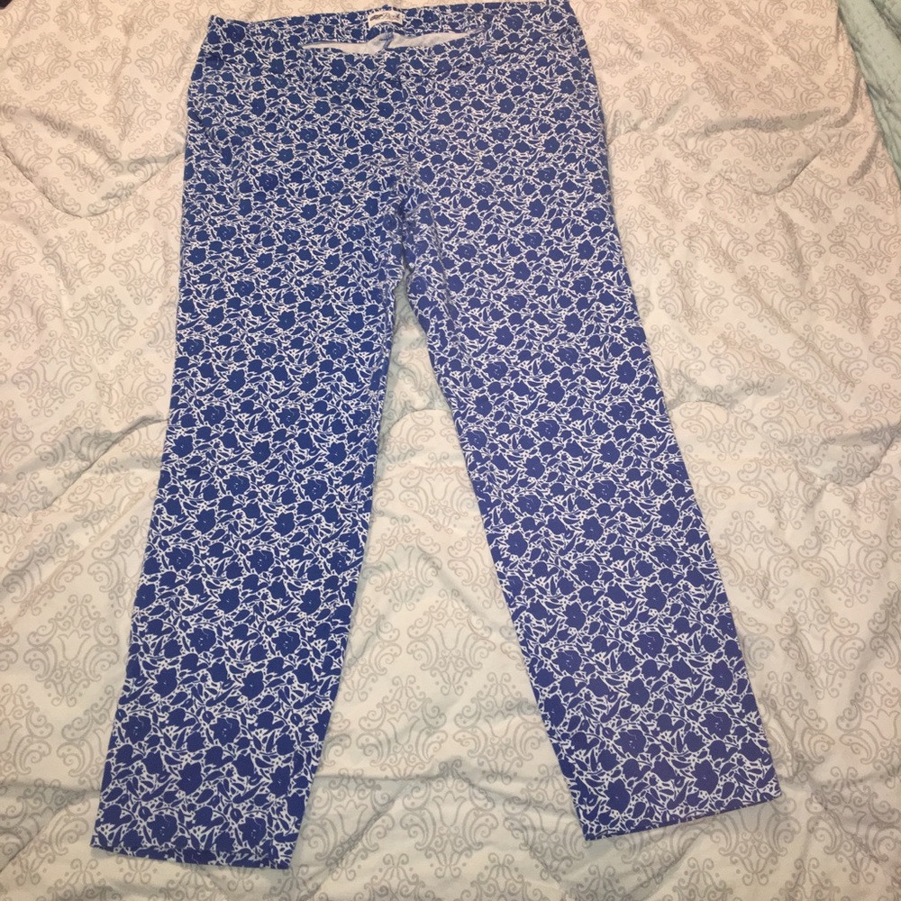 Old Navy Pixie Blue & White skinny leg Sz 16 Pants