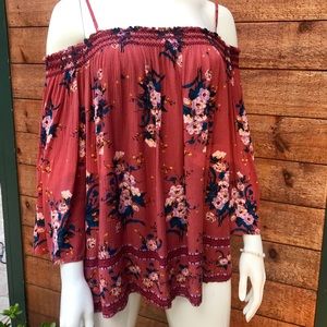 XHILARATION Cold Shoulder Top