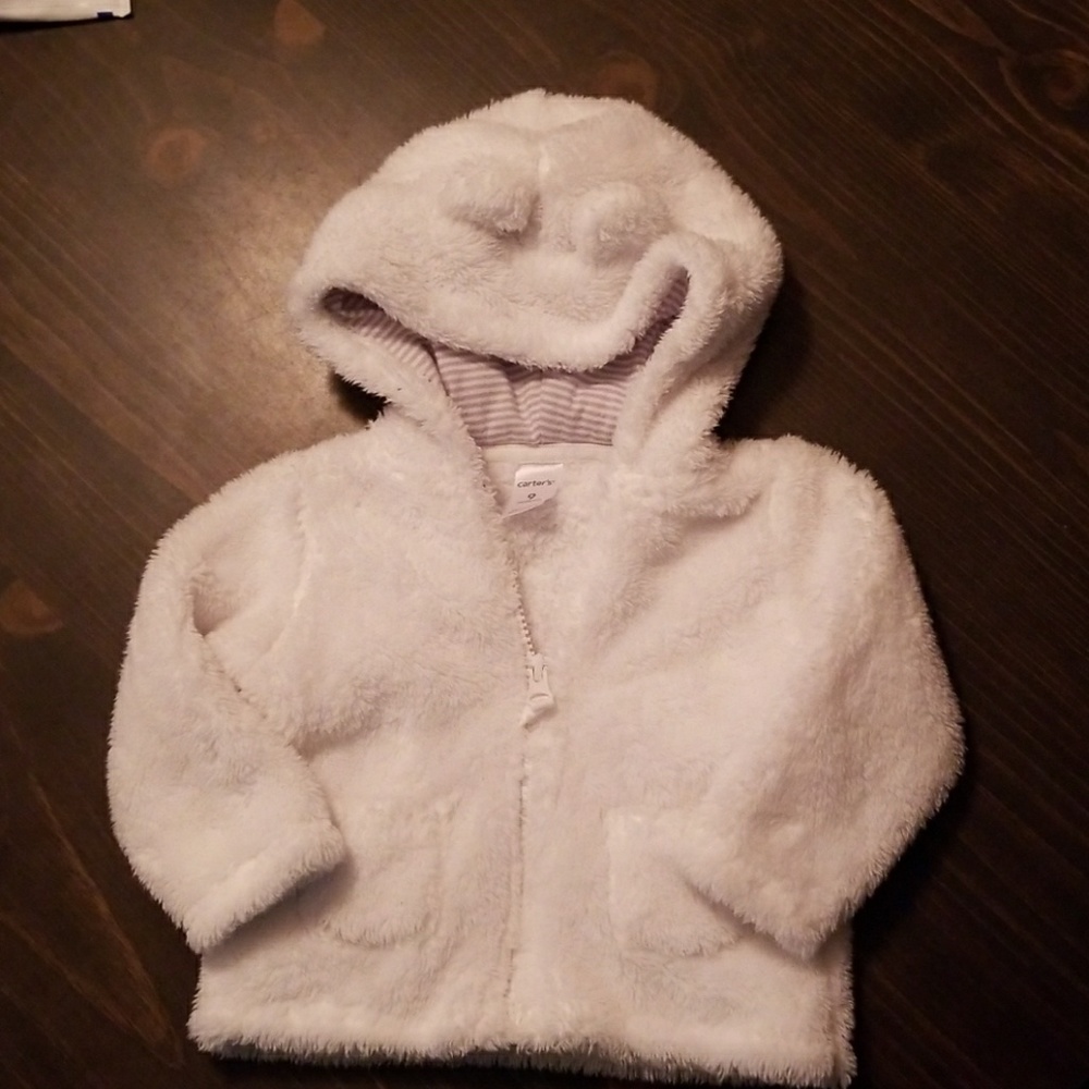 Warm white fuzzy jacket