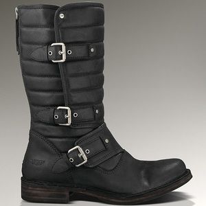 Black Ugg biker boots