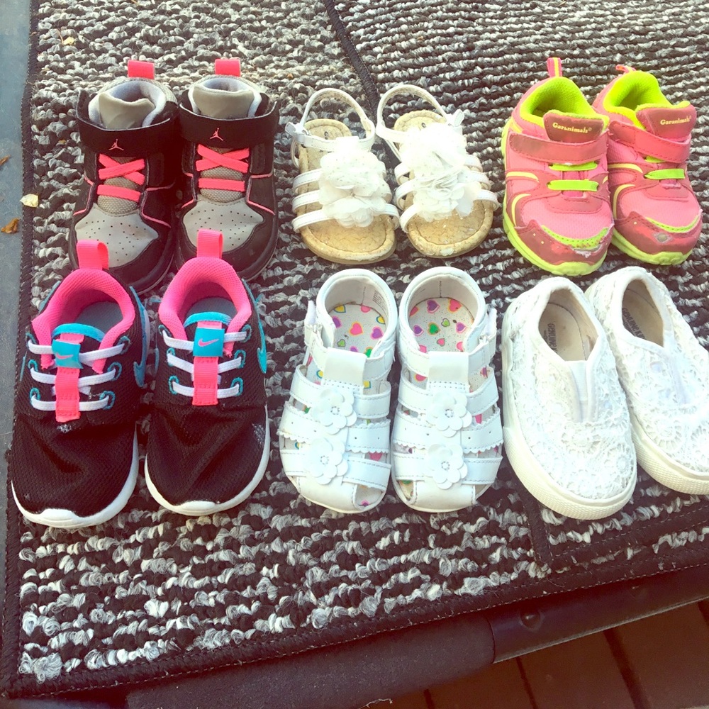 6 pair girl toddler shoes