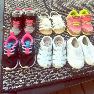 6 pair girl toddler shoes
