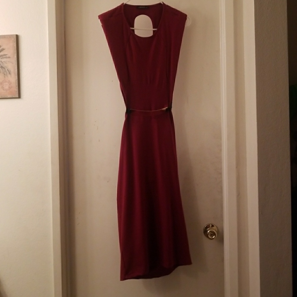 Vented pencil one piece dress