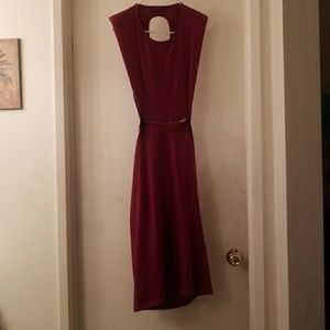 Vented pencil one piece dress