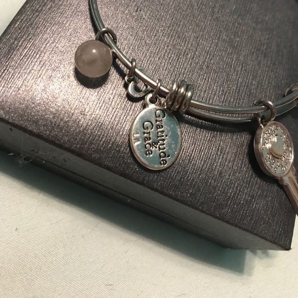 Gratitude and Grace Bangle Bracelet - Picture 2 of 3