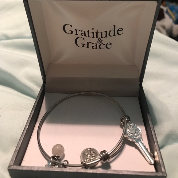 Gratitude and Grace Bangle Bracelet - Picture 3 of 3