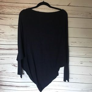 Navy Dolman Asymmetrical Sweater