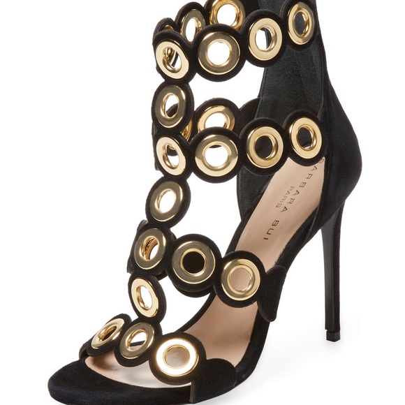 Barbara Bui Suede Grommet T-Strap Sandal - Picture 1 of 7