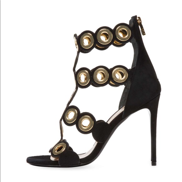 Barbara Bui Suede Grommet T-Strap Sandal - Picture 3 of 7