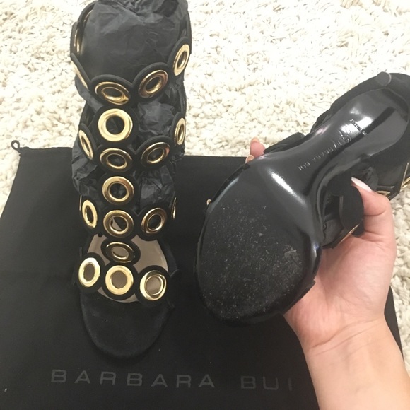 Barbara Bui Suede Grommet T-Strap Sandal - Picture 6 of 7