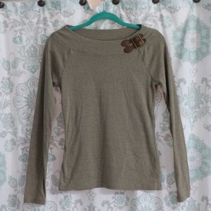 Ralph Lauren M Brown Sweater w/ Leather Buckles