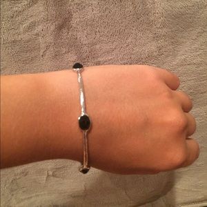 IPPOLITA silver bangle with onyx stones.