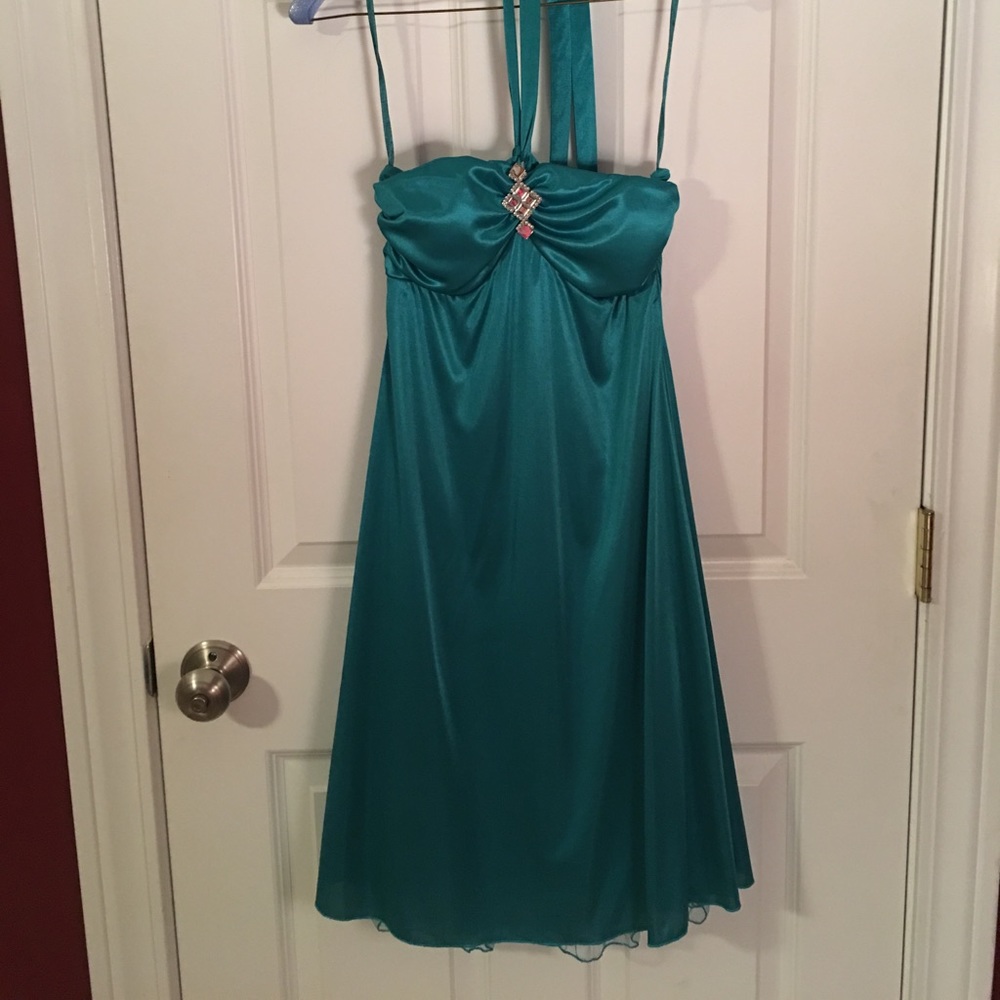 Teal Halter Dress