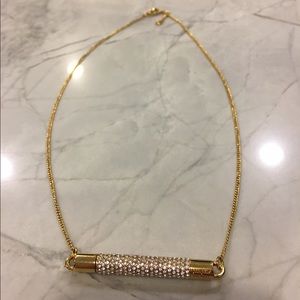 Vita Fede Mia Gold-Dipped Crystal Bar Necklace