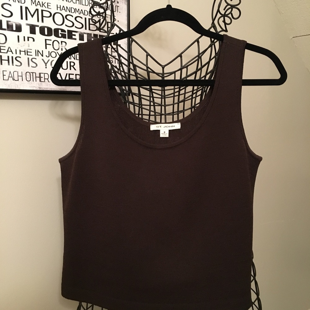 St. John brown Santana knit basic collection