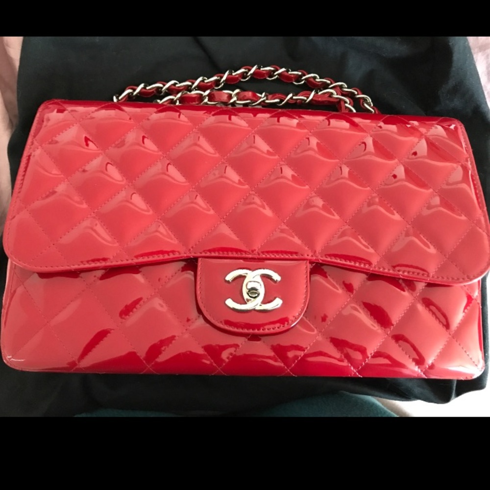 Chanel Red Classic Double C Jumbo