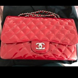 Chanel Red Classic Double C Jumbo