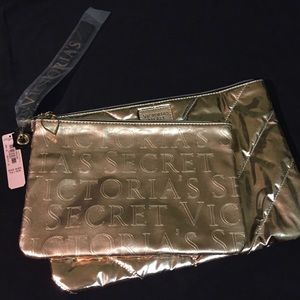 Victoria's Secret Rose Gold Pouch Set