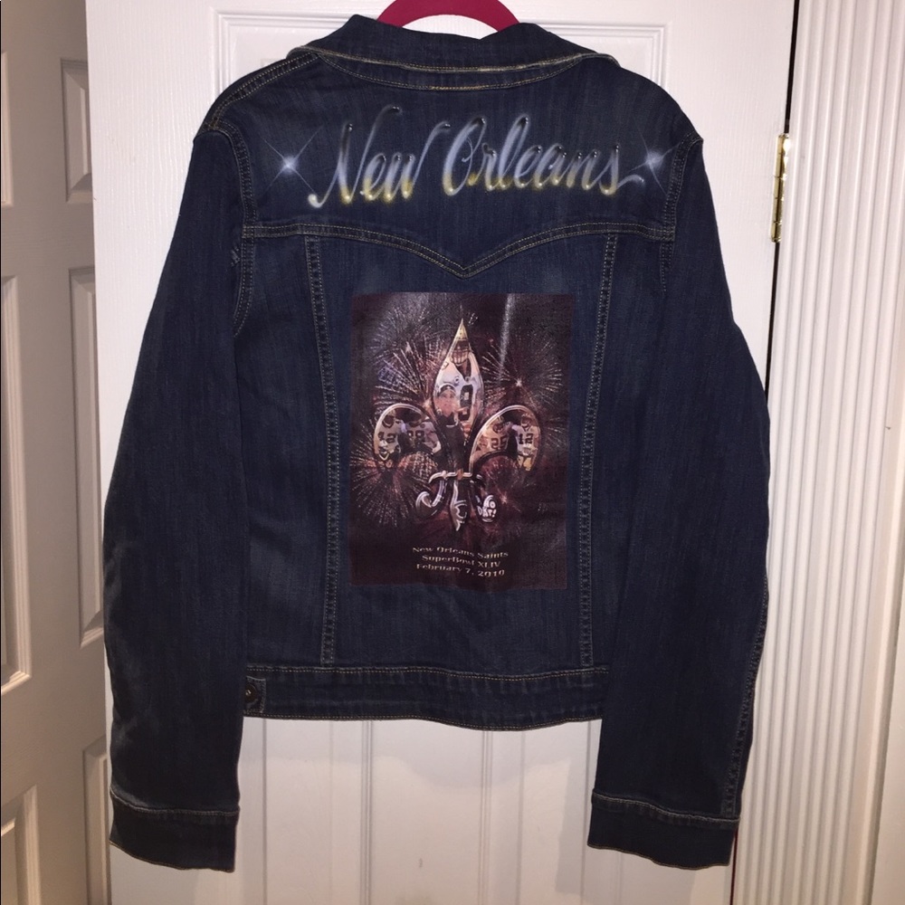 ONE OF A KIND NEW ORLEANS SAINTS SUPERBOWL XLIV LEVI JEAN JACKET