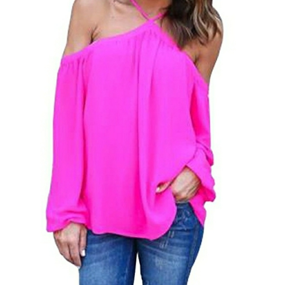 Off-the-shoulder Flowy Blouse!