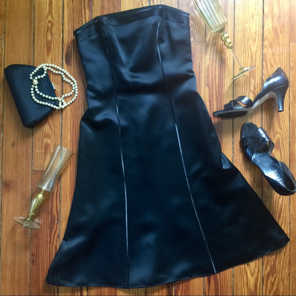 Black Satin Cocktail Dress