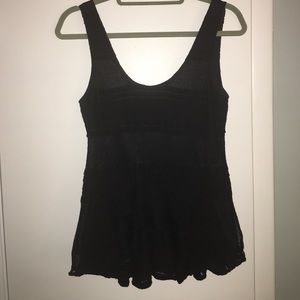 Anthropologie black lace peplum shirt- worn once!