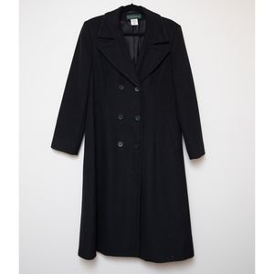 Long Black Wool Pea Coat