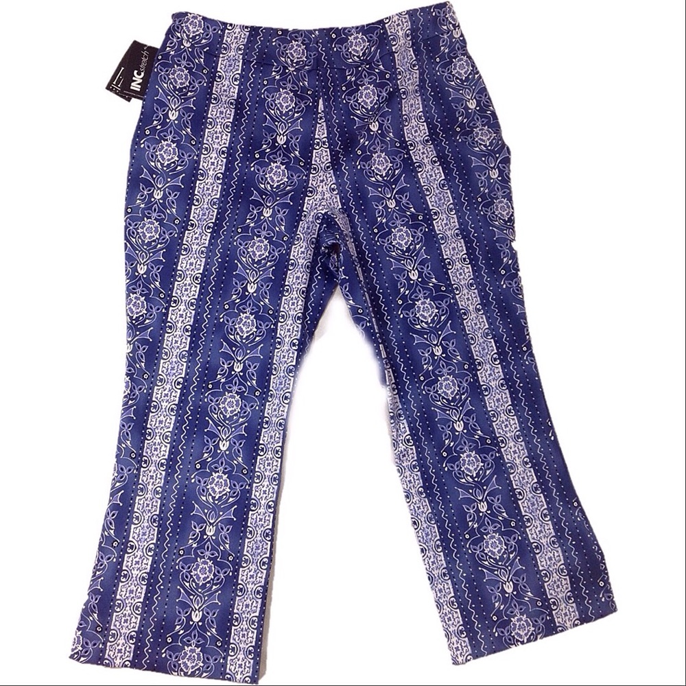 INC Stretch Printed Cropped Pants - Picture 3 of 8