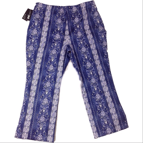 INC Stretch Printed Cropped Pants - Picture 3 of 8