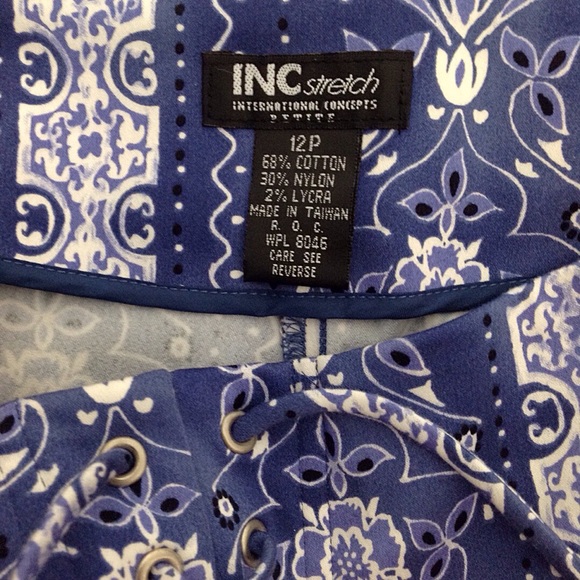 INC Stretch Printed Cropped Pants - Picture 6 of 8