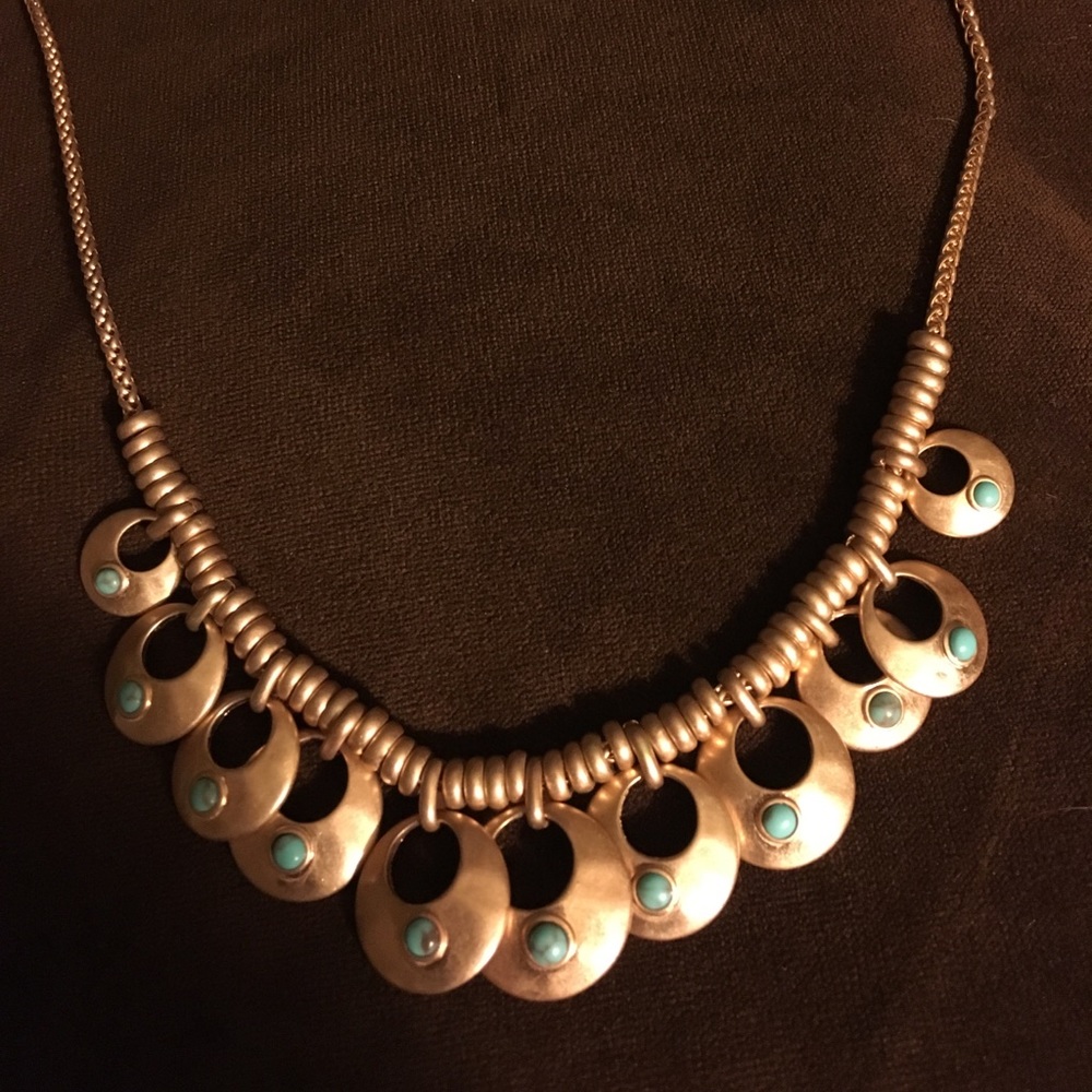 Lucky Brand Necklace rose gold and turquoise Nwt