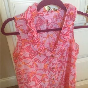 Silk Lilly Pulitzer sleeveless blouse size 2