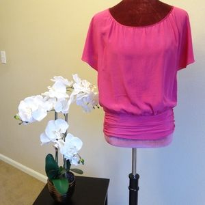 WHBM Pink Silk Shirt
