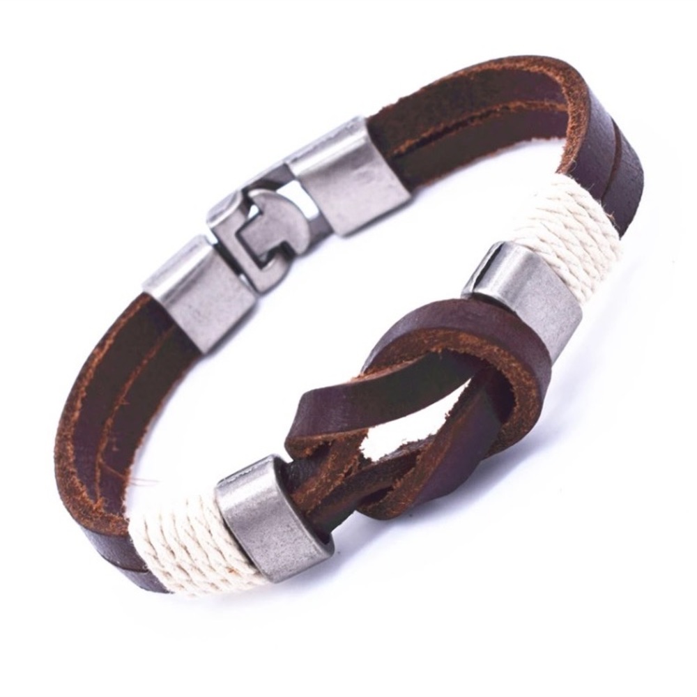 Bowknot ⛵️Leather Wrap Bracelet Brown