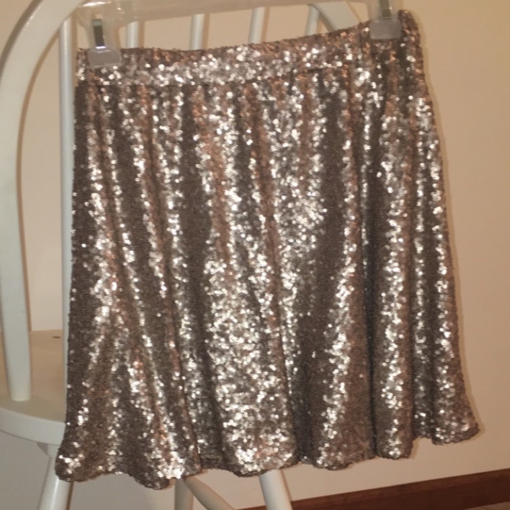 Gold sequence waist skirt