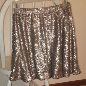 Gold sequence waist skirt