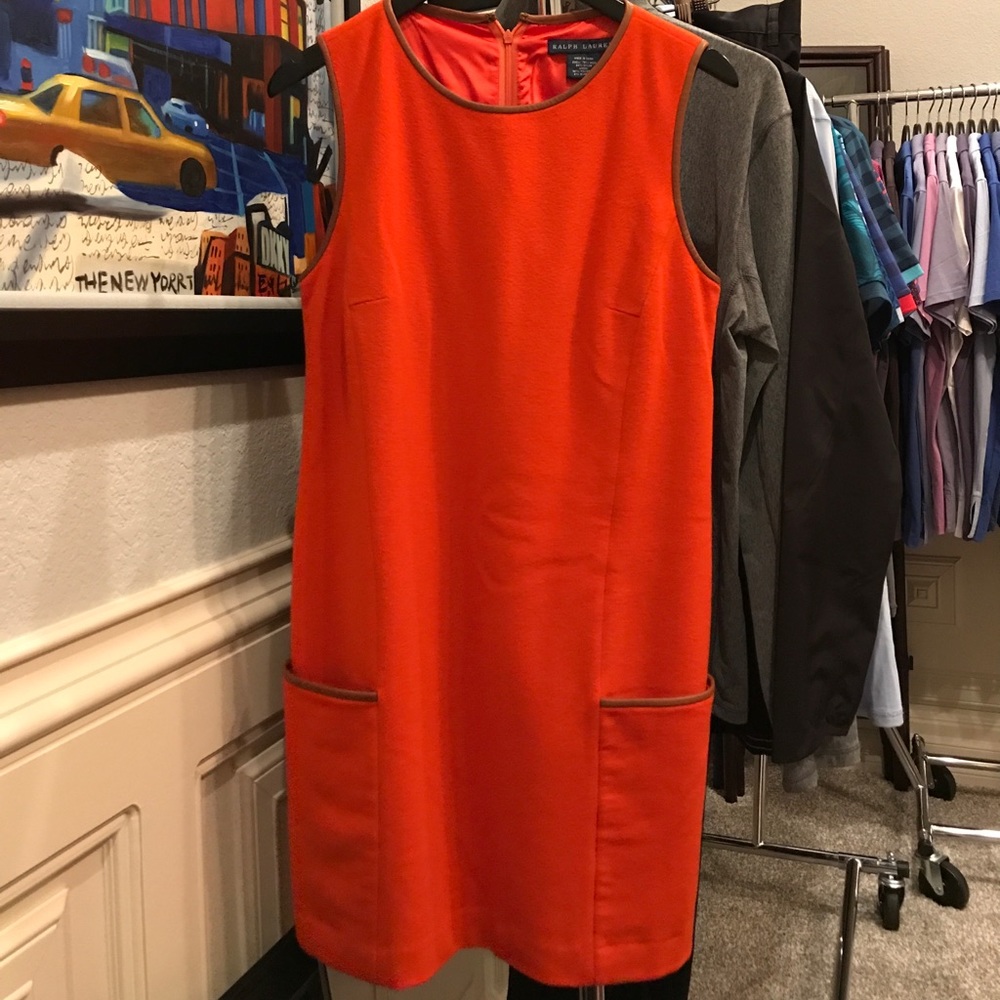 Ralph Lauren shift dress with leather detail