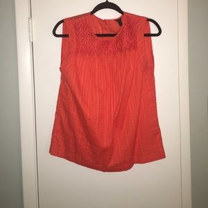 J.Crew blouse orange w/lace detailing- worn once!