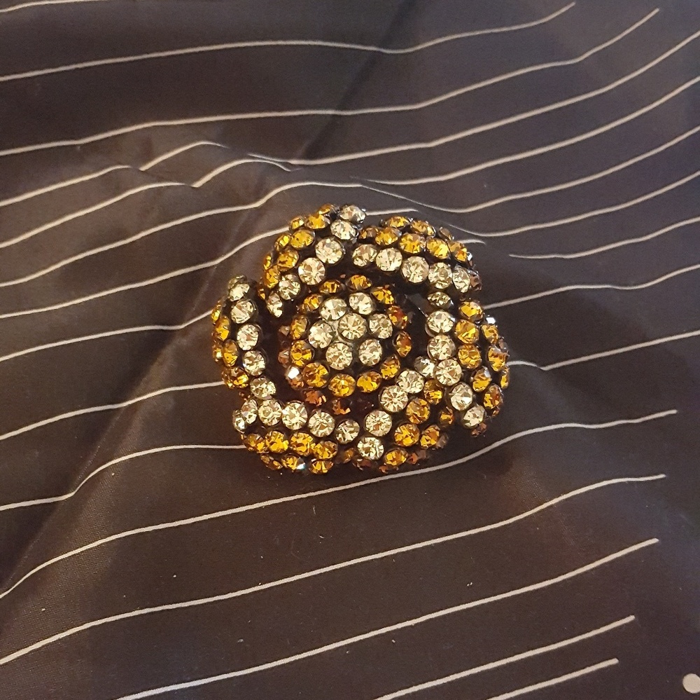 Orange and Amber Vintage Brooch